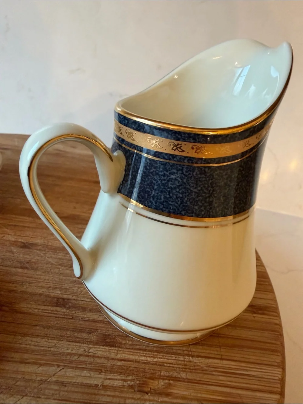 Vintage Mikasa Grande Ivory Japan Cream and Sugar Set Imperial Lapis Pattern